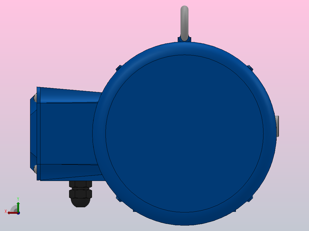 K37底脚轴伸式安装螺旋锥齿轮减速机K37-Y3-4P-7.96-M1-0°-B后视图