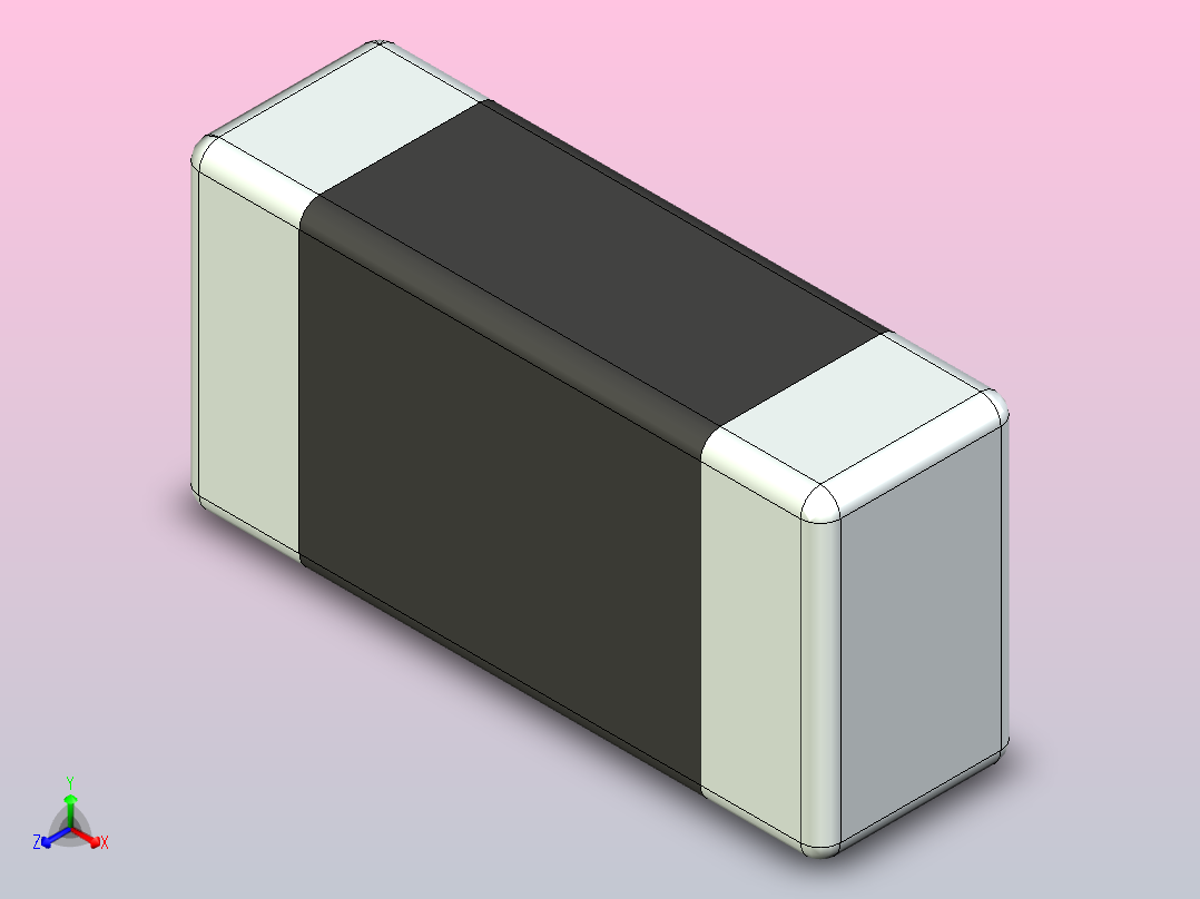87x 片式电阻器封装 （SMD）RESC1608X50N正等轴测图