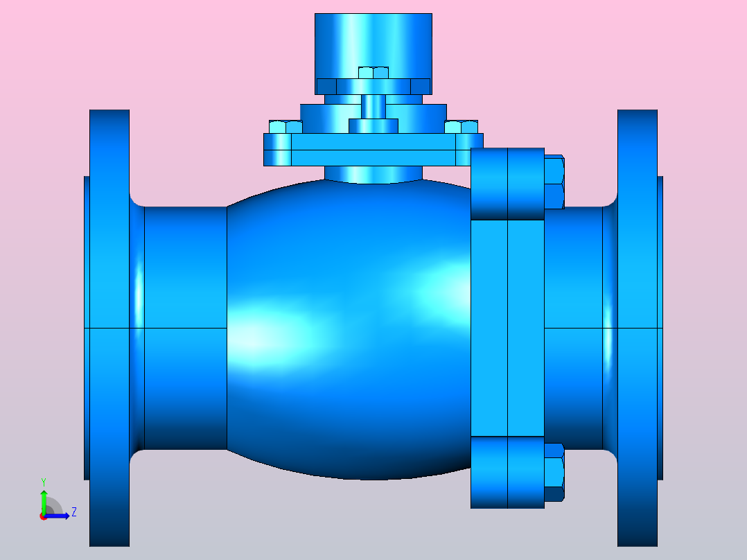 2.5MPa 国标氟衬里球阀[100]左视图