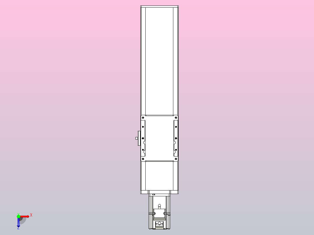 滚珠丝杠直线轴带导轨全封闭TPA-HCR-105D-1610C-L250-M-C-P40-N3俯视图