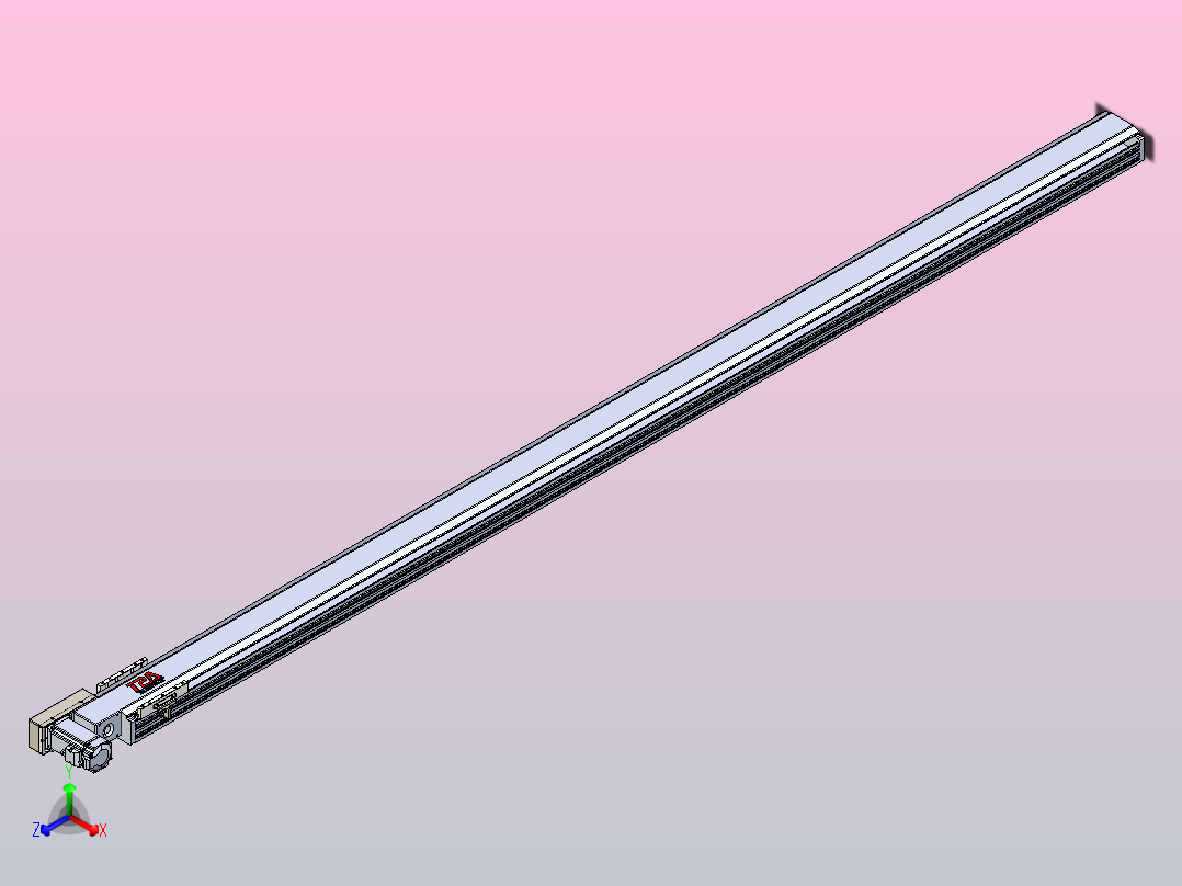 皮带直线轴半封闭可选导轨TPA-HNB-120D-110-L2550-ML-Y-P40-N3正等轴测图