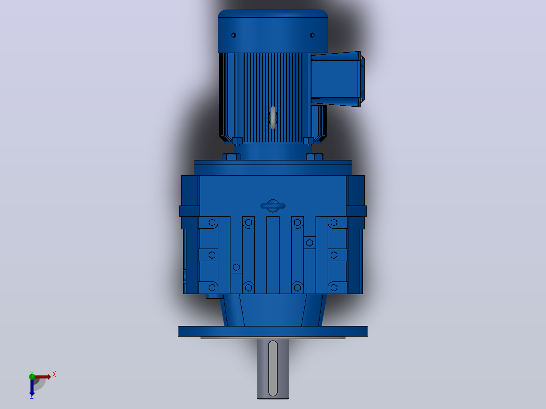 RF87法兰轴伸式安装斜齿轮减速机RF87-Y0.55-4P-80-M1-0°-Φ300俯视图