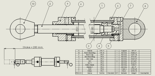 铣床用液压缸（带缓冲）100x63x200毫米缩略图
