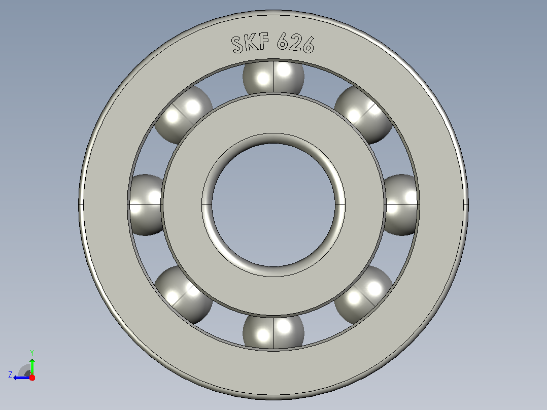 6毫米轴承SKF 626 (RS 286-7833)右视图