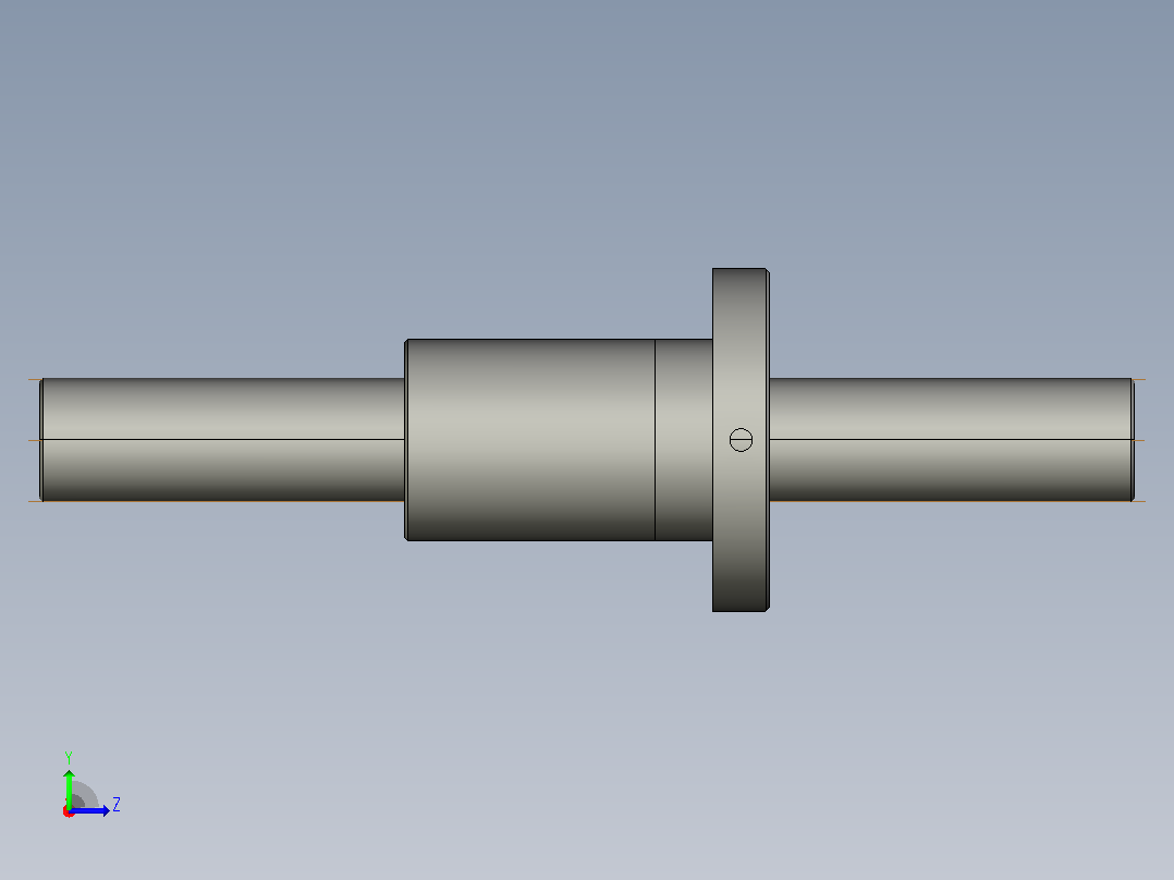 FFB3210-2滚珠丝杆3D模型左视图