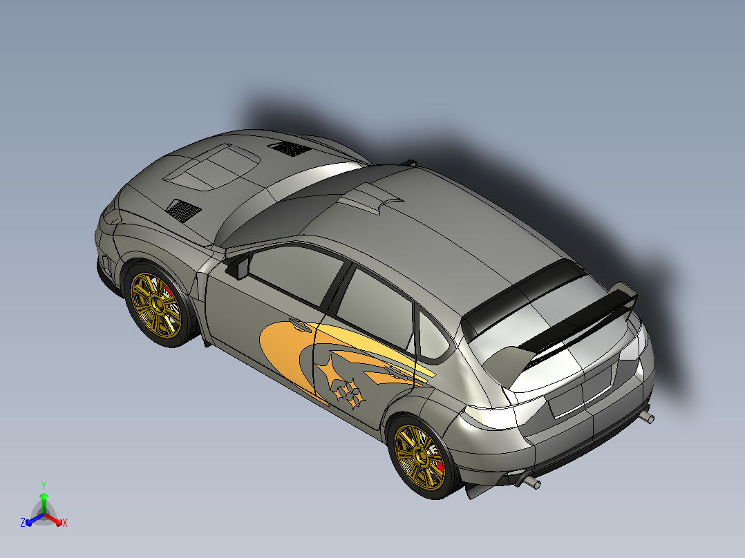 27-斯巴鲁 impreza wrx SolidWorks stp主视图