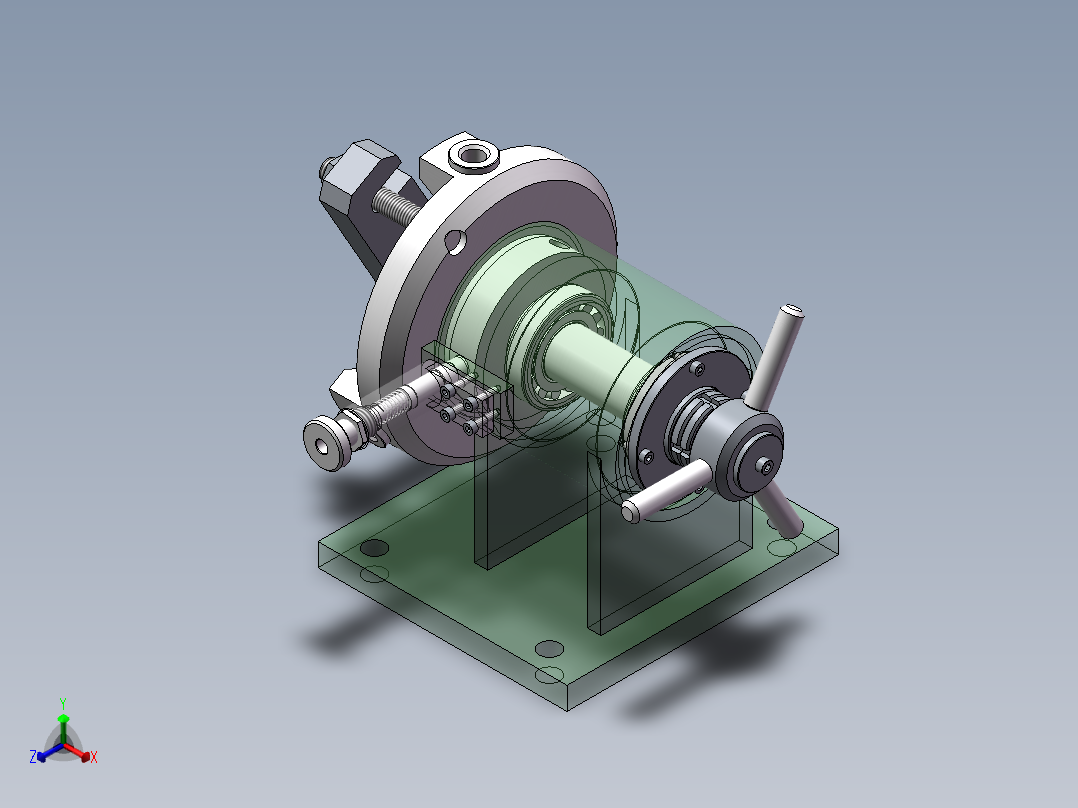 底座钻孔工装正等轴测图