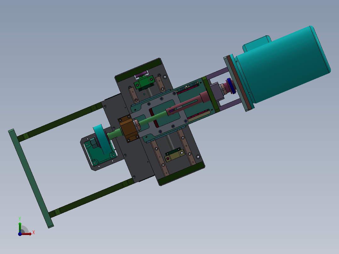 五轴非标自动化机构传动装置sw18前视图