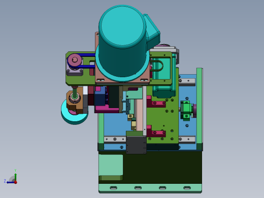 五轴非标自动化机构传动装置sw18右视缩略图
