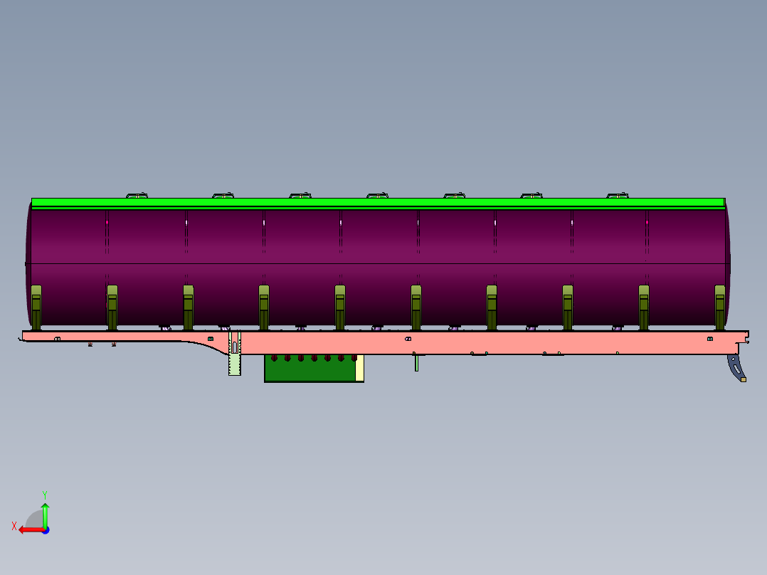 轻量化铝合金油罐运油车后视图