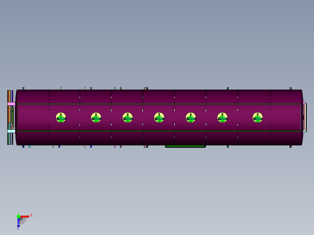 轻量化铝合金油罐运油车俯视图