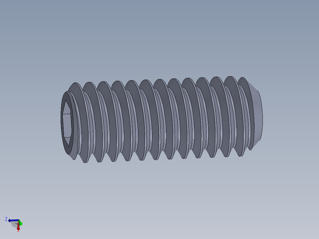UNC 平头紧定螺钉-UNC SET SCREW 0.3125 x0.750.SLDPRT主视图
