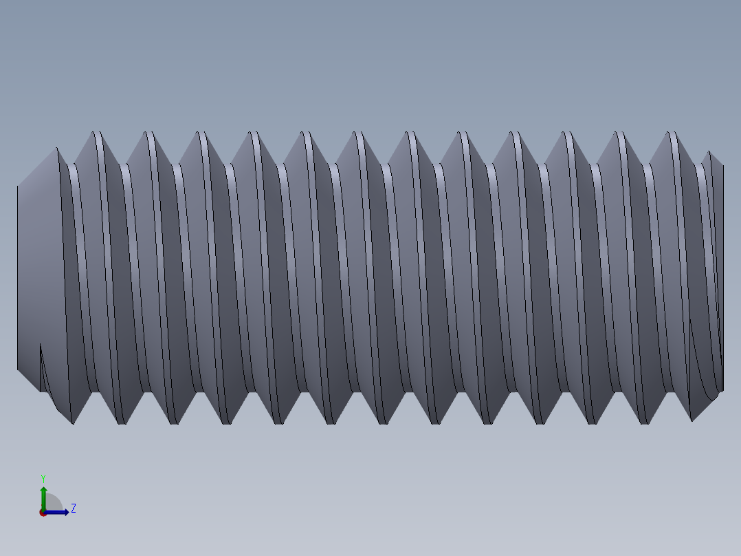 UNC 平头紧定螺钉-UNC SET SCREW 0.3125 x0.750.SLDPRT左视图