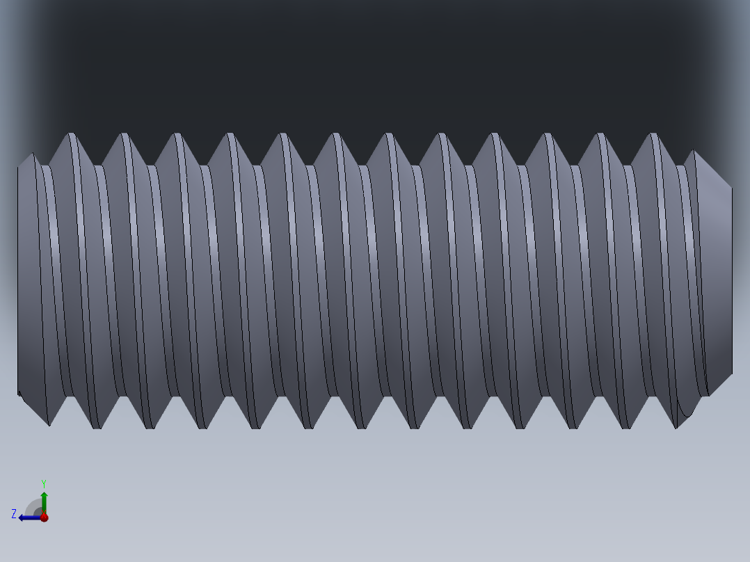 UNC 平头紧定螺钉-UNC SET SCREW 0.3125 x0.750.SLDPRT右视图