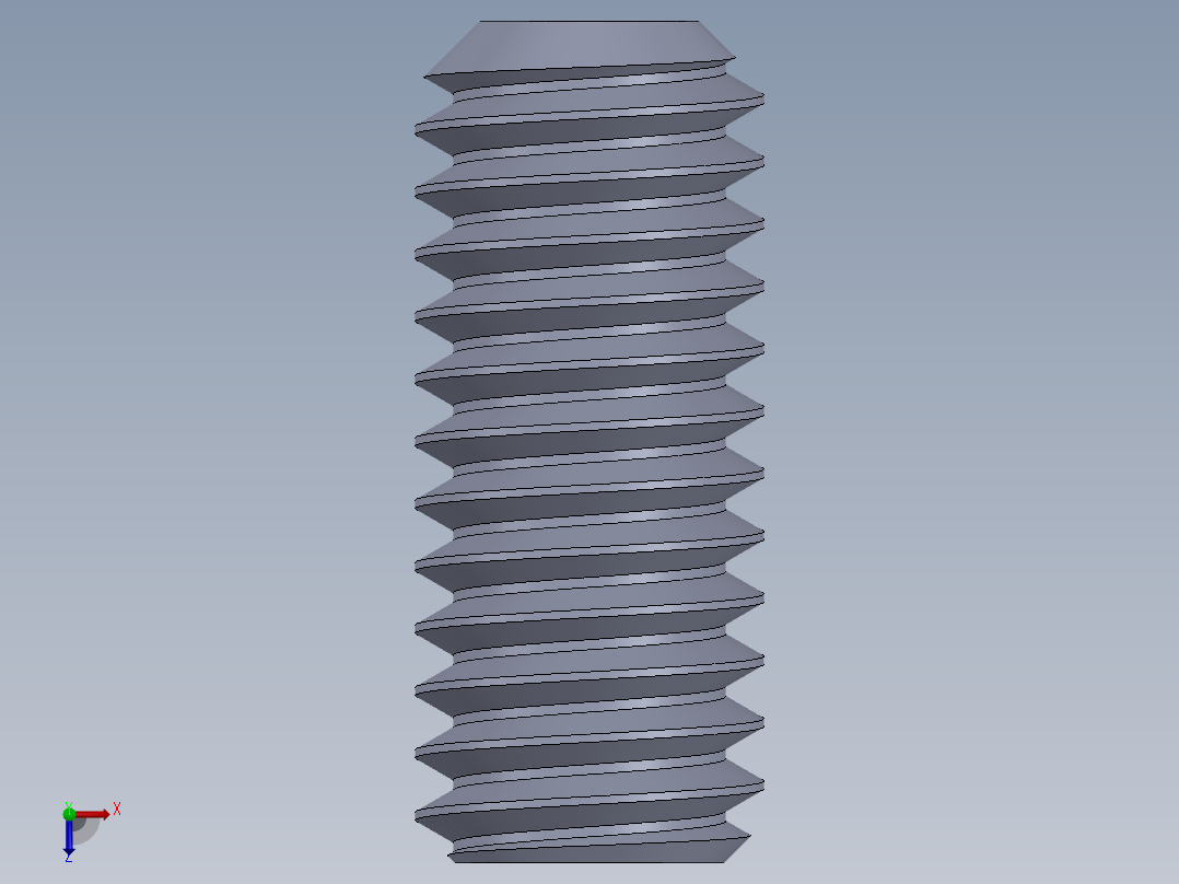 UNC 平头紧定螺钉-UNC SET SCREW 0.3125 x0.750.SLDPRT俯视图