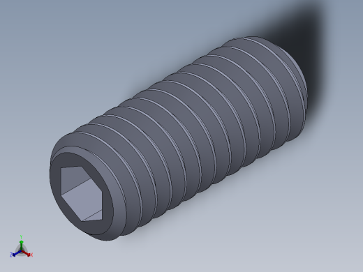 UNC 平头紧定螺钉-UNC SET SCREW 0.3125 x0.750.SLDPRT正等轴测缩略图