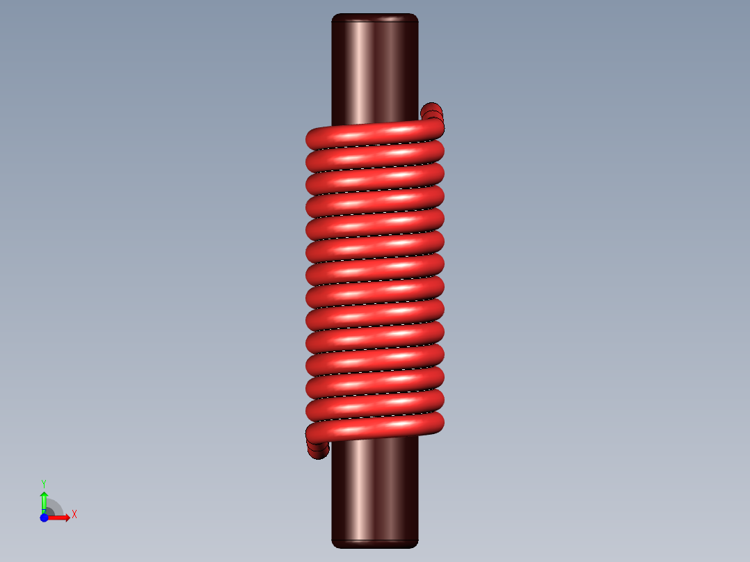 一个棒芯感应器，间距7.7毫米。长12.5毫米x宽3.5毫米前视图