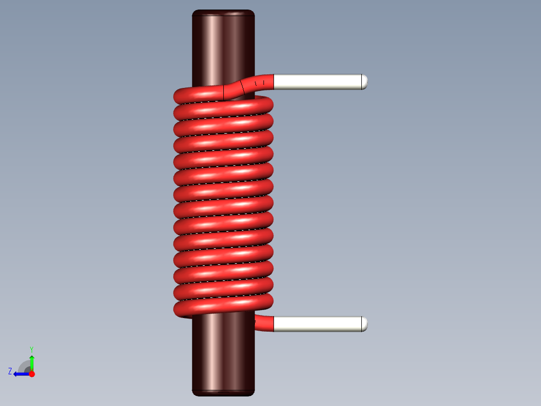 一个棒芯感应器，间距7.7毫米。长12.5毫米x宽3.5毫米右视图