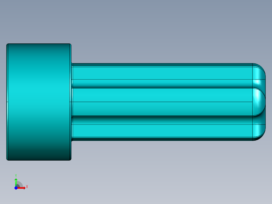气缸电机-2853 Teal - Bright Bluish Green Technic Engine Crankshaft前视图
