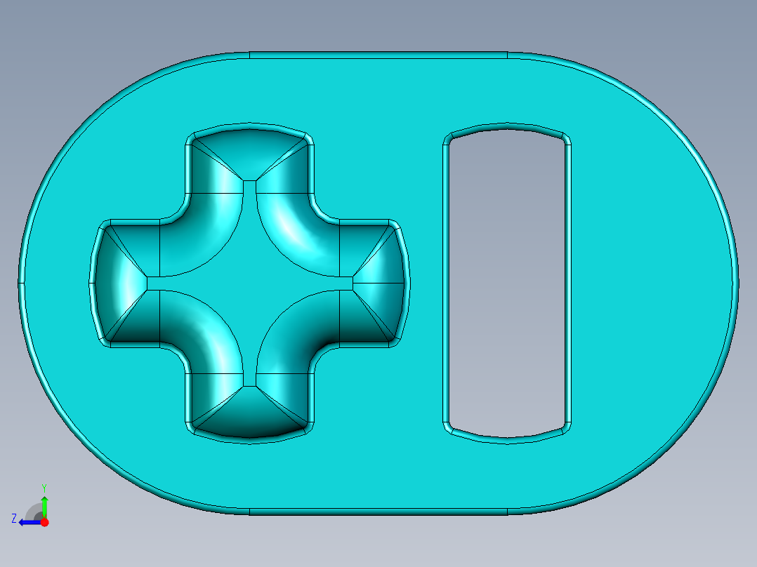 气缸电机-2853 Teal - Bright Bluish Green Technic Engine Crankshaft右视图