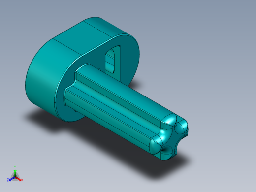 气缸电机-2853 Teal - Bright Bluish Green Technic Engine Crankshaft正等轴测缩略图