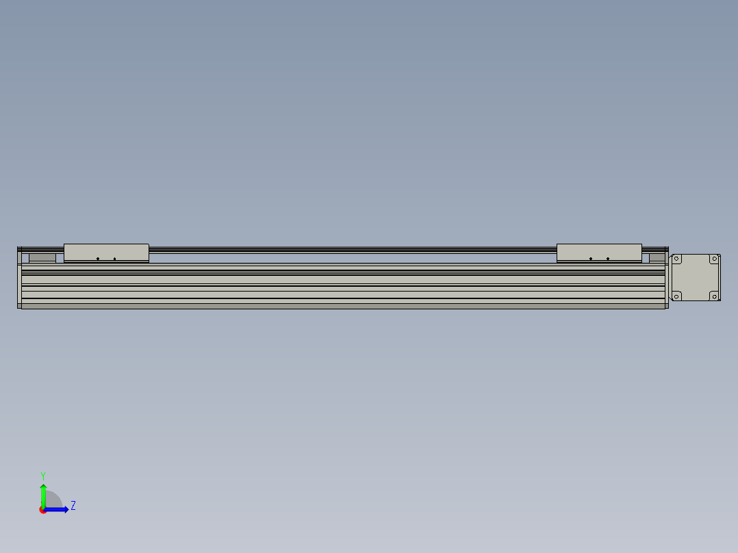 直线模组WG-LHB12-S600-R(B)设计图纸左视图