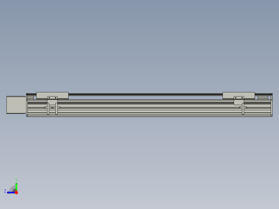 直线模组WG-LHB12-S600-R(B)设计图纸右视图