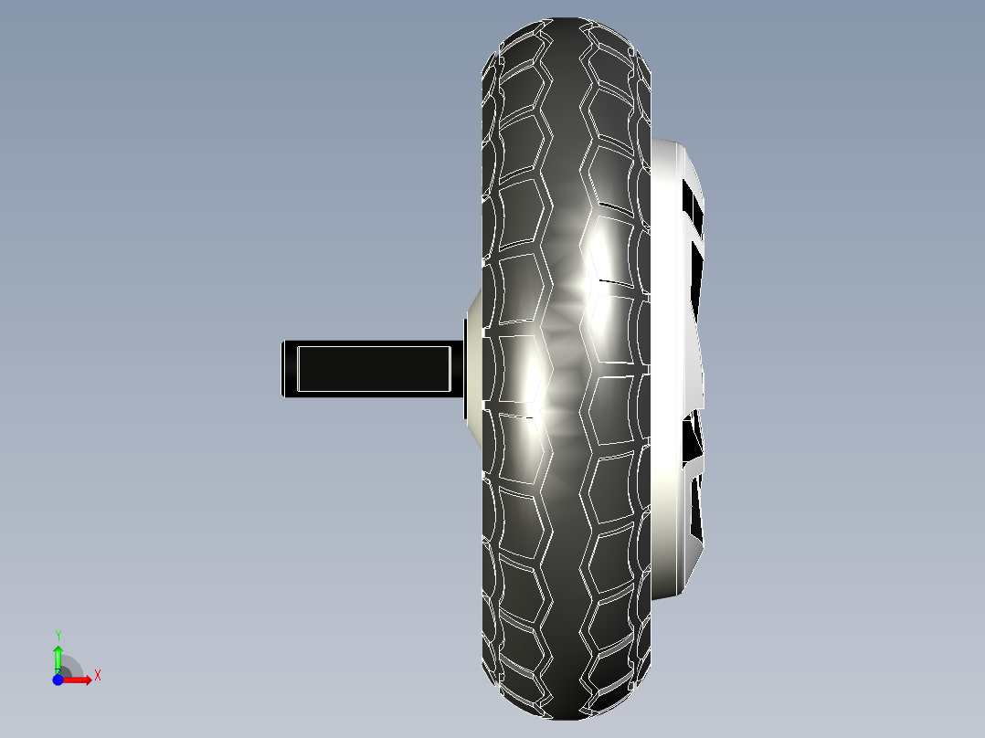 悬浮滑板轮8英寸BLDC 电机--IGS STP X_T前视图
