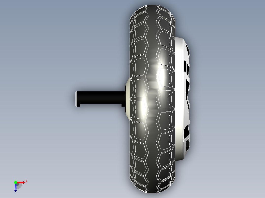 悬浮滑板轮8英寸BLDC 电机--IGS STP X_T俯视图