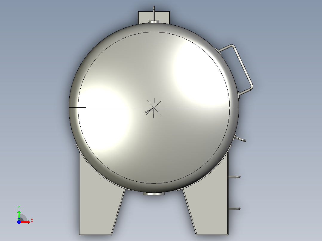储罐、压力罐前视图