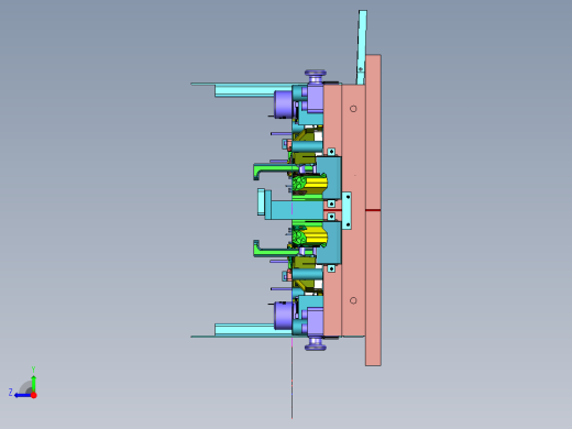 大型汽车产品一出二钢板模右视缩略图