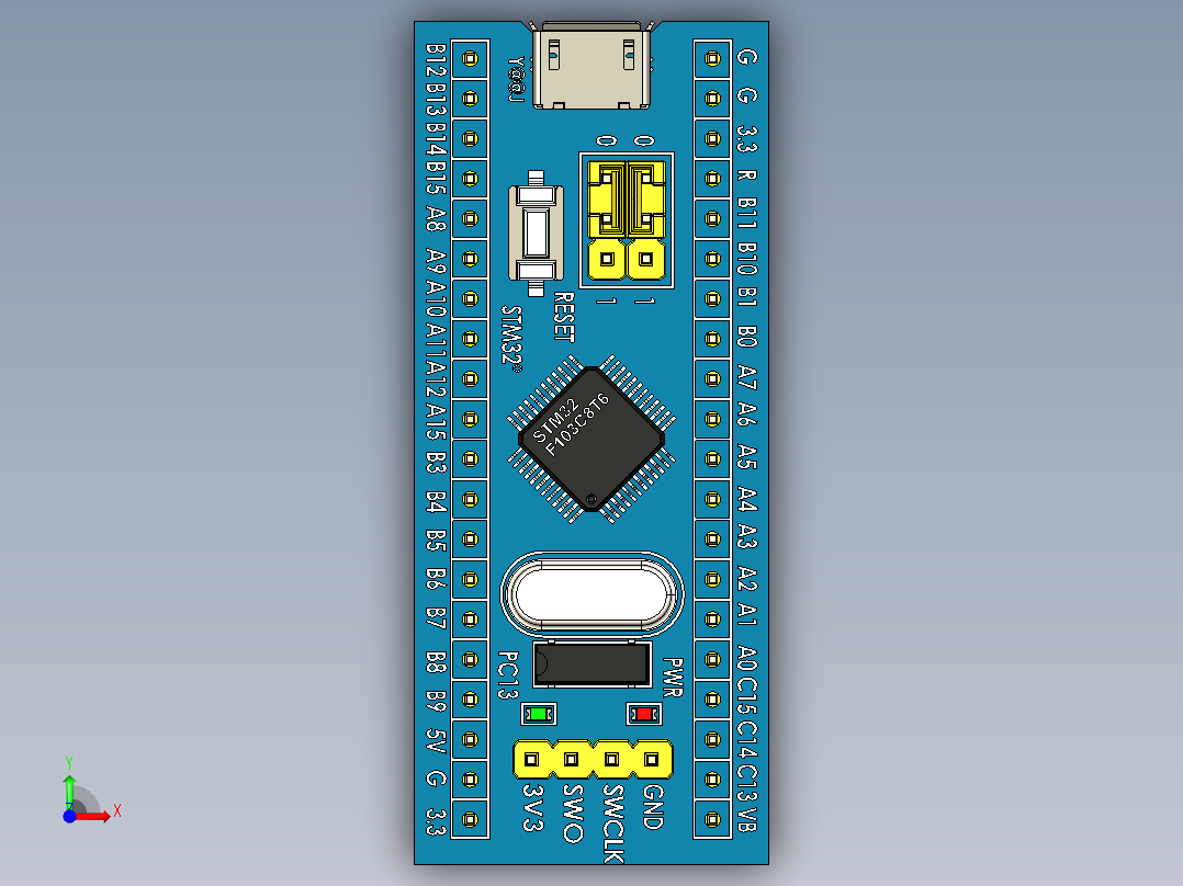 0_STM32蓝丸前视图