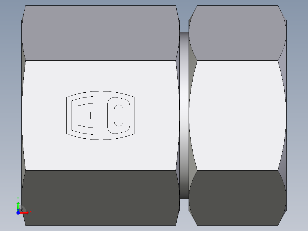 卡套式工业通用硬管接头EO_Swivel_connector_GAI28L1NPT71前视图