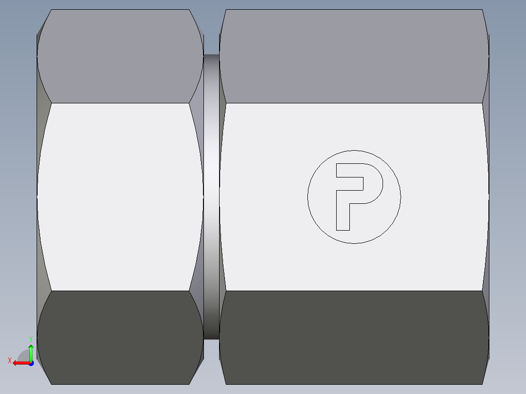 卡套式工业通用硬管接头EO_Swivel_connector_GAI28L1NPT71后视图