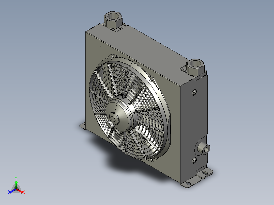 液压油散热器AH1012T-CA-DC正等轴测图