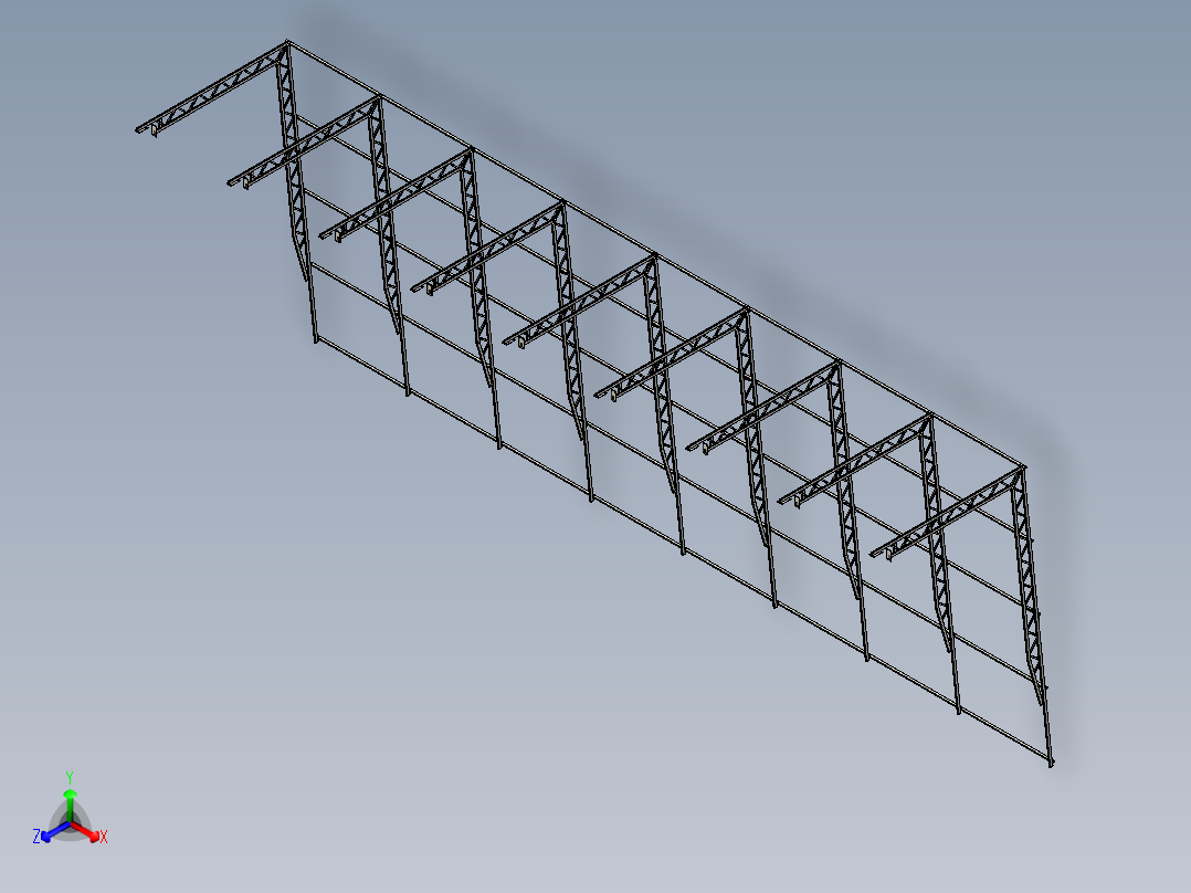 钢结构停车棚--inventor STP