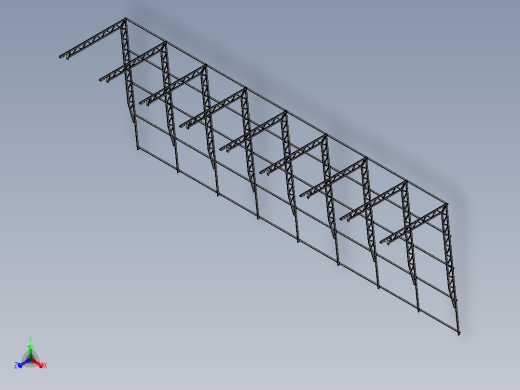钢结构停车棚--inventor STP