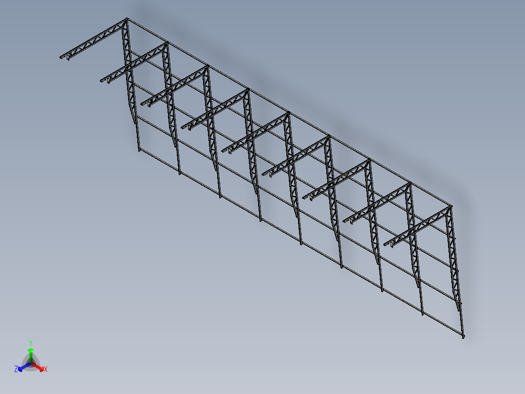 钢结构停车棚--inventor STP正等轴测图