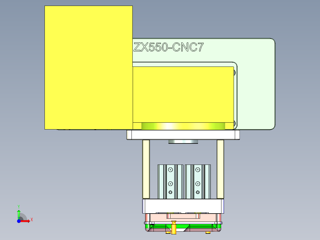 ZX550-笔记本CNC工装夹具三维模型CNC7-0526前视图
