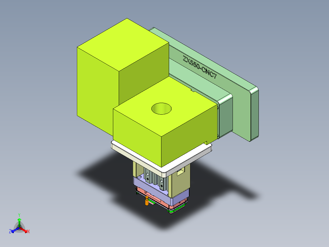 ZX550-笔记本CNC工装夹具三维模型CNC7-0526正等轴测图