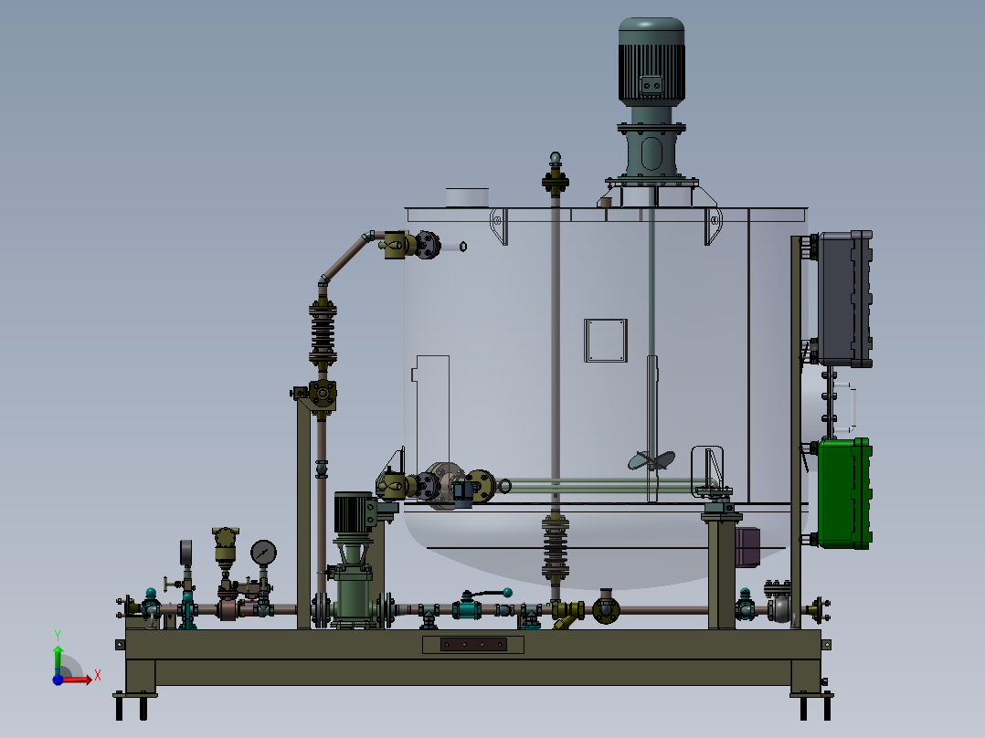 医用化工电加热搅拌容器sw18前视图