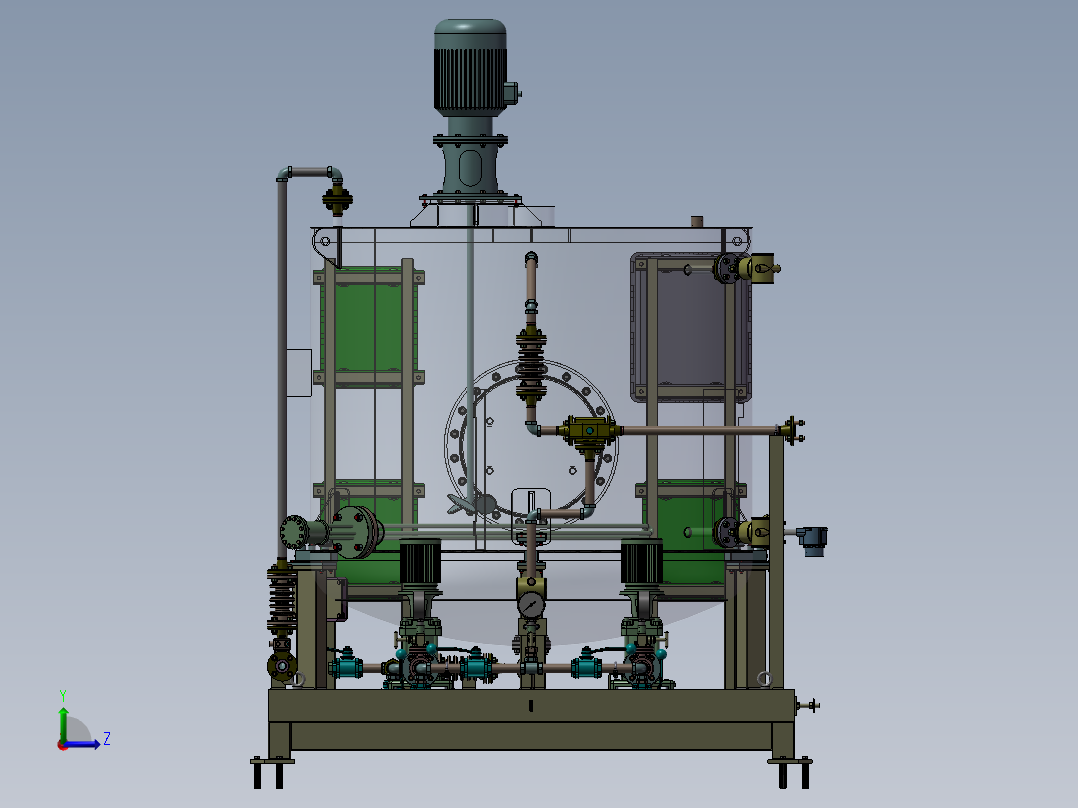 医用化工电加热搅拌容器sw18左视图