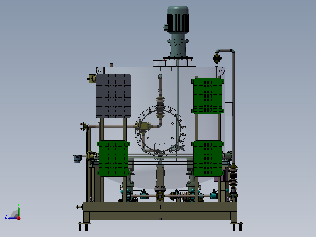 医用化工电加热搅拌容器sw18右视图