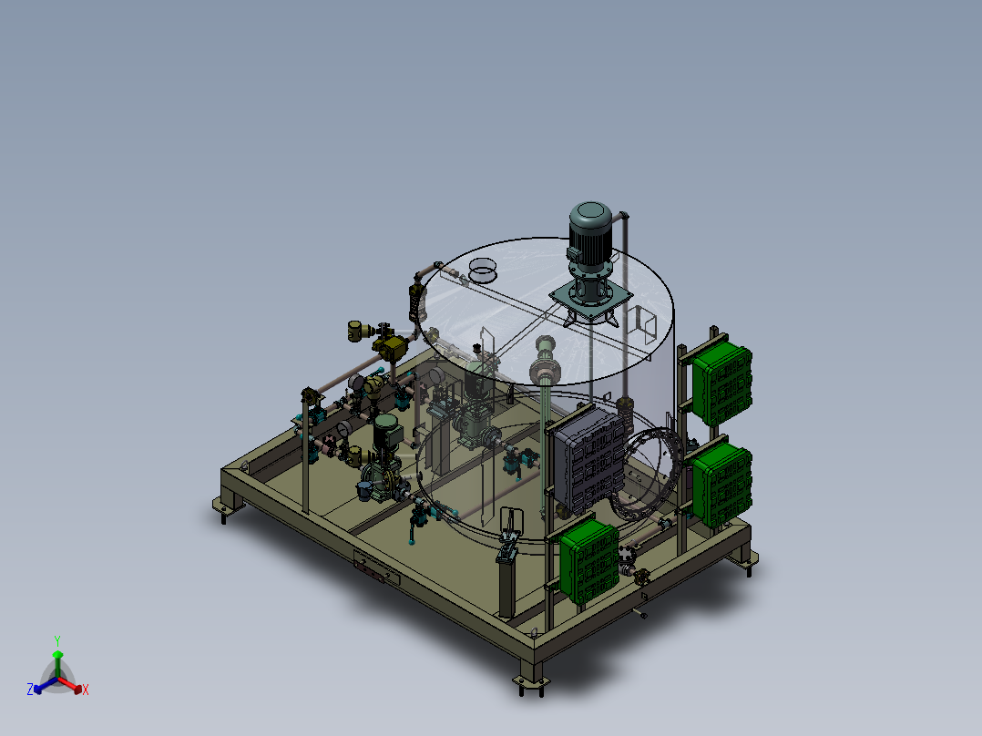 医用化工电加热搅拌容器sw18正等轴测图