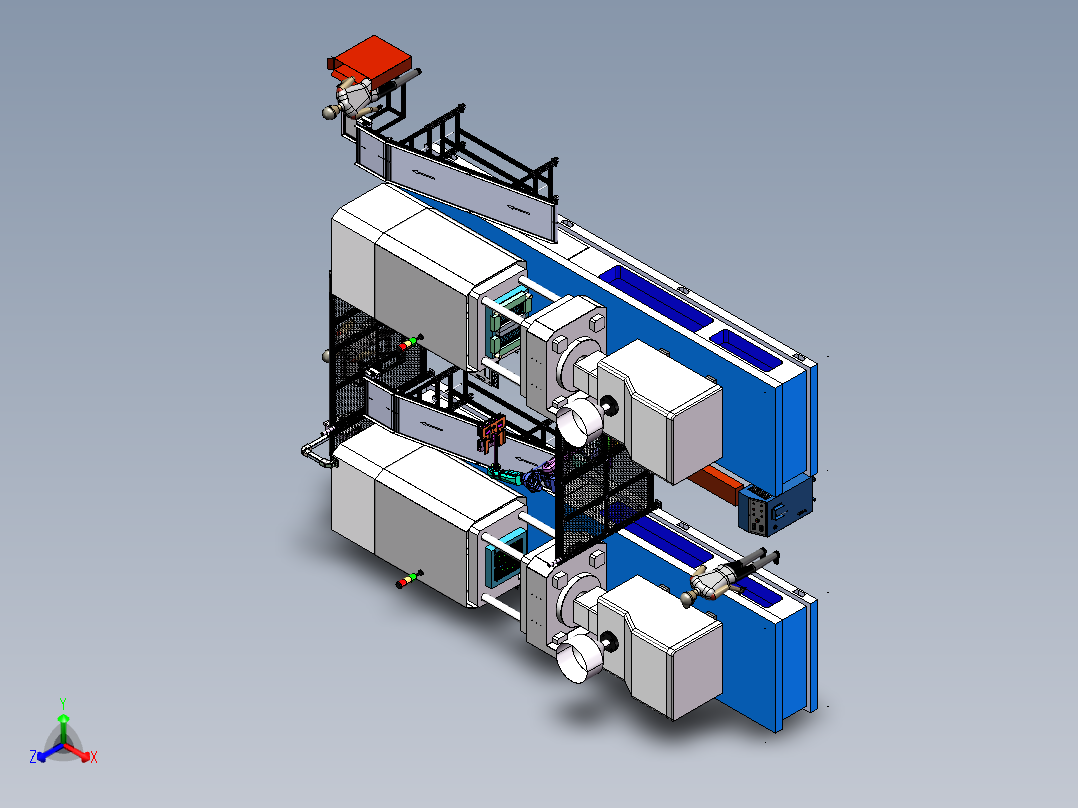 注塑连线自动化设备sw20正等轴测图