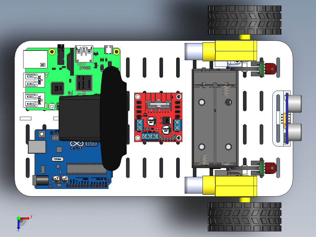 带摄像头的编程小车sw23可编辑俯视图