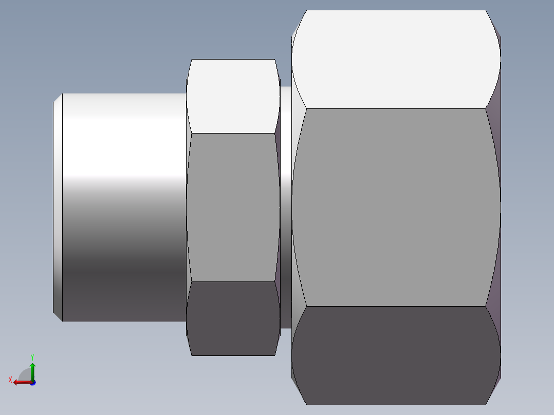 直通变径接头、2D-24-30后视图