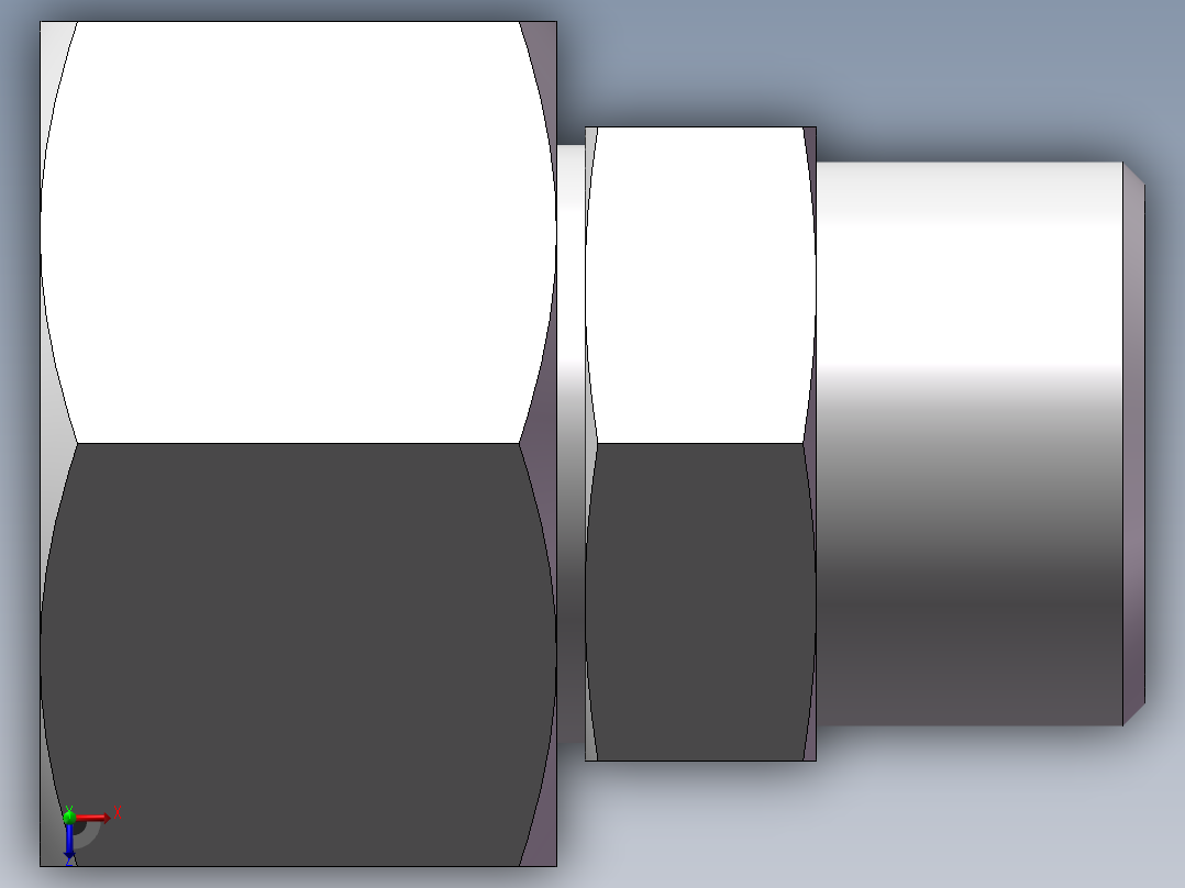 直通变径接头、2D-24-30俯视图