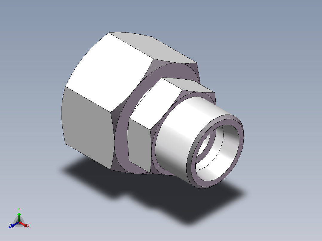 直通变径接头、2D-24-30正等轴测图