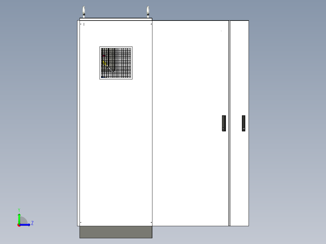 三柜组装双电源CDQ1S刀开关双电源软启动plc控制柜 55902左视图